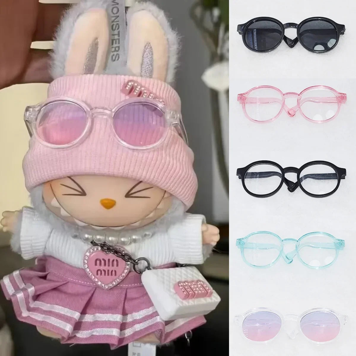 Labubu 6.5cm Transparent Plastic Glasses